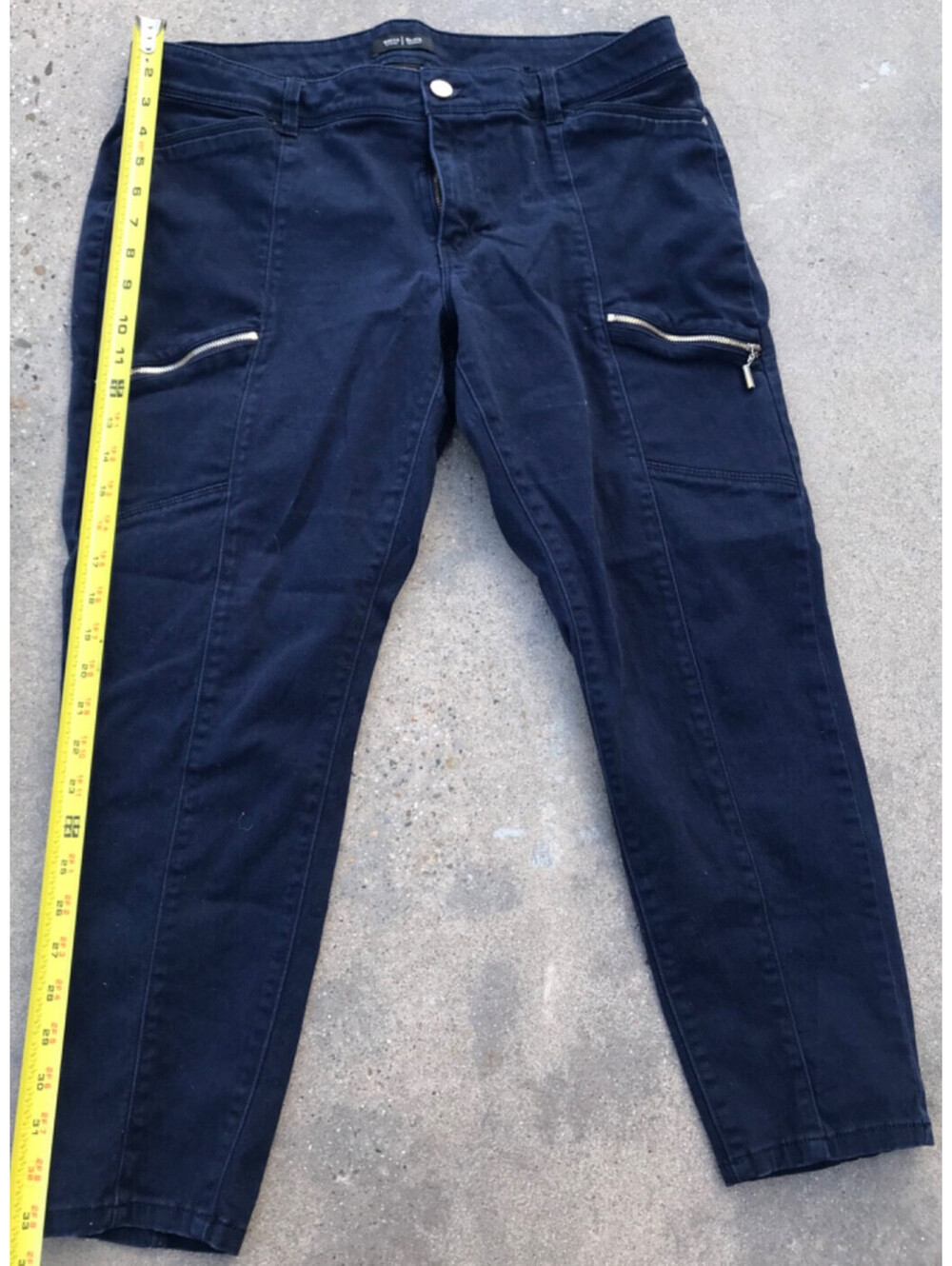 White House Black Market Brown Skinny Ankle High Rise Moto Zipper Pants Size 10 - Picture 5 of 5